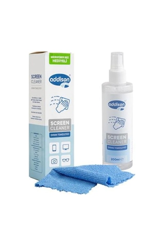 Addison 300870 Ekran Temizleyici Sprey 200 ML + Mikrofiber Bez