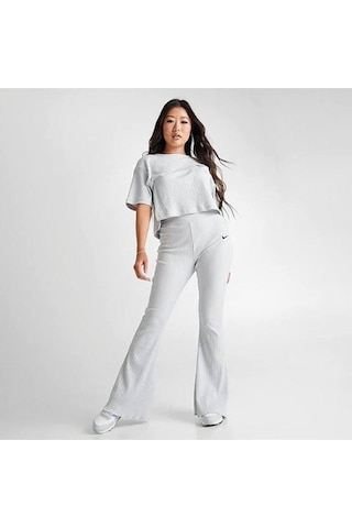 Sportswear High-waisted Wide Leg Ribbed Kadın Eşofman Altı Dv7868 - 025 Gri