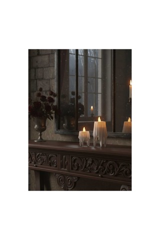 3d Dekoratif Bohem Uçan Beyaz Mumlar Tealight Mum Hediyeli Yükseklik:8cm En:4,5 Cm