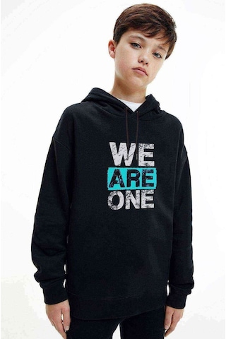 Tshirthane Exo We Are One We Are Baskılı Unisex Çocuk Kapüşonlu Siyah Sweat Siyah