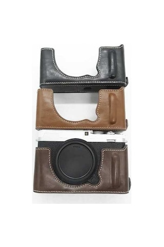 Pazly Fujifilm X-e4 İçin Siyah Pu Deri Alt Kasa, Pil Açma Tasarımlı Yarım Kapak