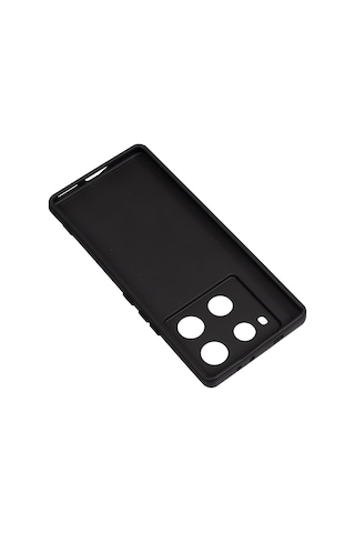 Noktaks - İnfinix Note 40 Pro 4g Uyumlu - Kılıf Mat Soft Esnek Biye Silikon - T39579 - Siyah Siyah