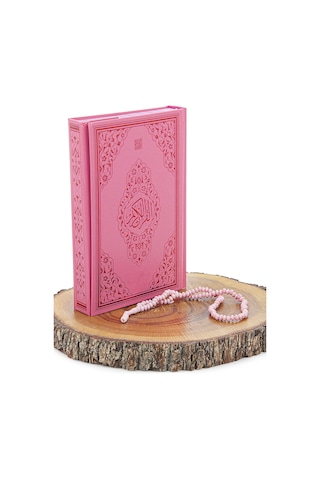 Rahleli Kuranı Kerim Tesbih Kızımın Çocuk Seccade Seti Pembe
