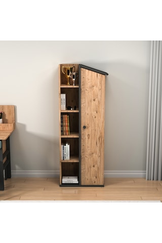 Arnetti Valerin Kitaplık Raflı Kitaplık Atlantik Çam Antrasit