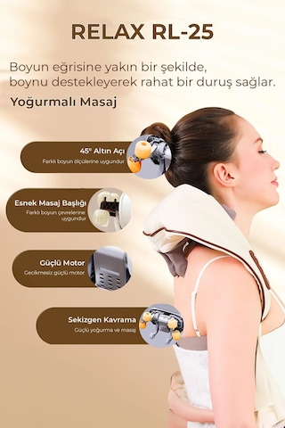 Yoğurmalı Omuz Ve Boyun Masaj Cihazı Beyaz