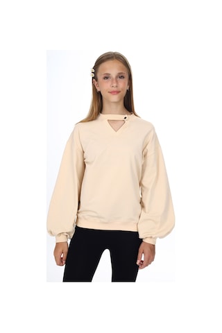 Toontoy Kız Çocuk Okul Sweatshirt Bej