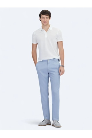 Kip Beyaz Desenli Polo Yaka T-shirt Beyaz