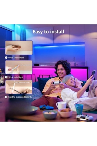 2.5 Metre 20 Renk Rf Kumandalı Renk Değiştiren Rgb Şerit Led Işık Seti Sb-6545