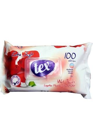 Tex Islak Mendili Temizlik Hijyenik Temizleme Antibakteriyel Gül