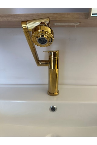 Boheme Fleko Akrobat Hareketli Çok Fonksiyonlu Lavabo Bataryası Gold