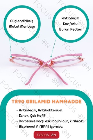 Focus On KS007-C14-EKRAN Pembe 5-9 Yaş Mavi Işık Filtreli Çocuk Ekran Gözlüğü