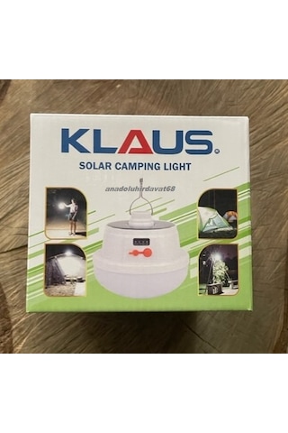 Klaus Pro Solar Kamp Lambası Güneş Enerjili Kamp Lambası Usb 5w 12saat Beyaz