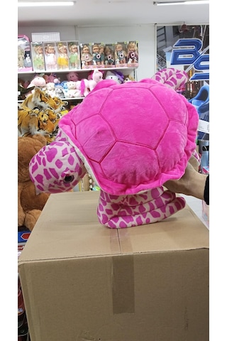 Oyuncak Peluş Pembe Kaplumbağa 50 Cm Fuşya Pembe