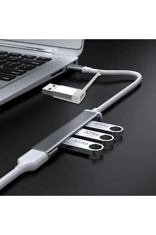 4 Port Usb Çoklayıcı Ve Type-c Adaptör 2 İn 1 Multi Usb 3.0 Hub, Macbook Pro/air Ve Type-c Cihazlar İle Uyumlu, Otg Destekli Usb Dönüştürücü Acı Kahverengi