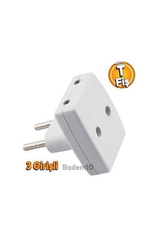 3'lü T Fiş Priz Golyat Çoklu Grup Priz Çoğaltıcı Üçlü Golyat Elektrik Prizi 1