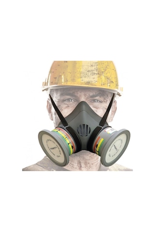 Maxsafety Yym-Set2 Yarım Yüz Solunum Maskesi Çift Filtreli Hazır