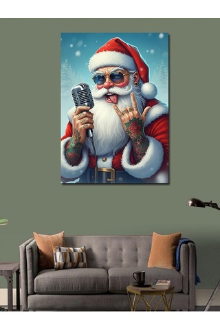 Kanvas Tablo Şarkı Söyleyen Noel Baba 50cmx70cm