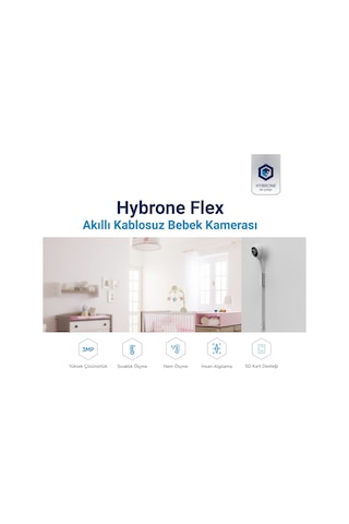 Hybrone Flex Wi-fi Ninni Çalan Akıllı Bebek Kamerası, Ağlama Algılama, Sıcaklık Ve Nem Ölçümü, Bebeğinizle Uzaktan Konuşma