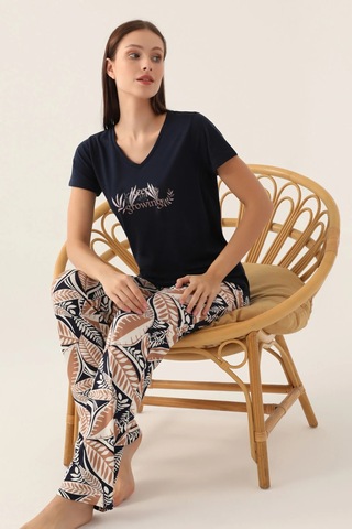 Arnetta 2915 Kadın Kısa Kol Pijama Takımı Lacivert