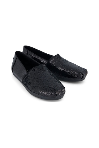 10022614 Black Metallic Sequins Babet Kadın 10022607 10022614 Toms Alpargata Classic 10022614 Black Metallic Sequins