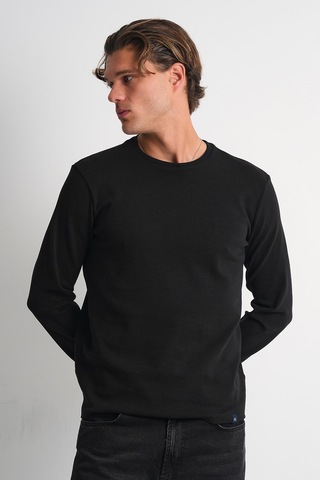 Alexander Gardi Alexandergardı Uzun Kollu Bisiklet Yaka Basic Sweatshirt Siyah