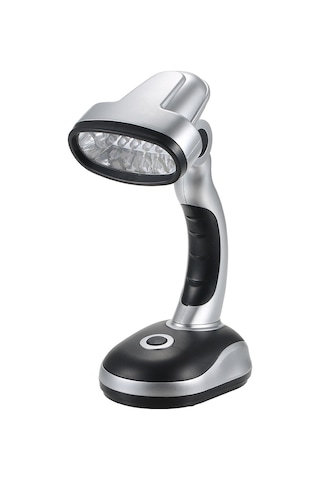 Yunboo 12 Led Işıklı Mini Masa Lambası - Aydınlatma Açısı Ayarlanabilir, 3xaa Pil İle Çalışır, Göz Koruyucu Işık Gri