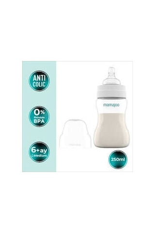 Mamajoo Antikolik Biberon 250 ml & Antikolik Akıtmaz Alıştırma Bardağı 160 ml – Black