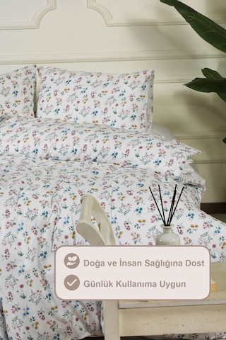 Elart Lyra Nevresim Takımı Tek Kişilik %100 Pamuk Ranforce Lastikli Çarşaf 160xx220 Cm Yeşil Yeşil