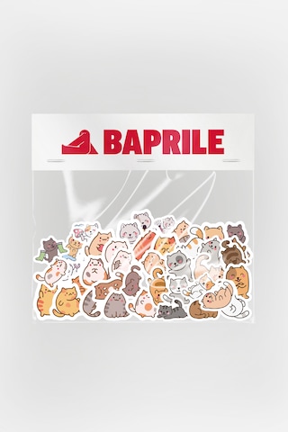 Kediler 80 Parça Sticker Paketi Kaliteli Su Geçirmez Etiket Seti Çok Renkli