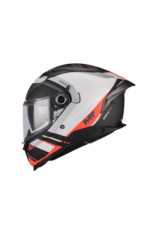 Mt Helmets Breaker Sv Inception B5 Kapalı Kask Siyah - Beyaz - Kırmızı