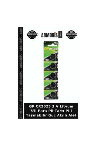 Gp Cr2025 3 V Lityum 5'li Para Pil Tartı Pili Taşınabilir Güç Akıllı Alet