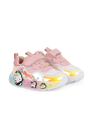 Pepino Kız Bebek Spor Ayakkabı Sevimli 3d Figürlü Hologram Parlak Cırt Cırtlı Hafif Esnek Işıklı Taban Sneaker 2184 Byz-pudra