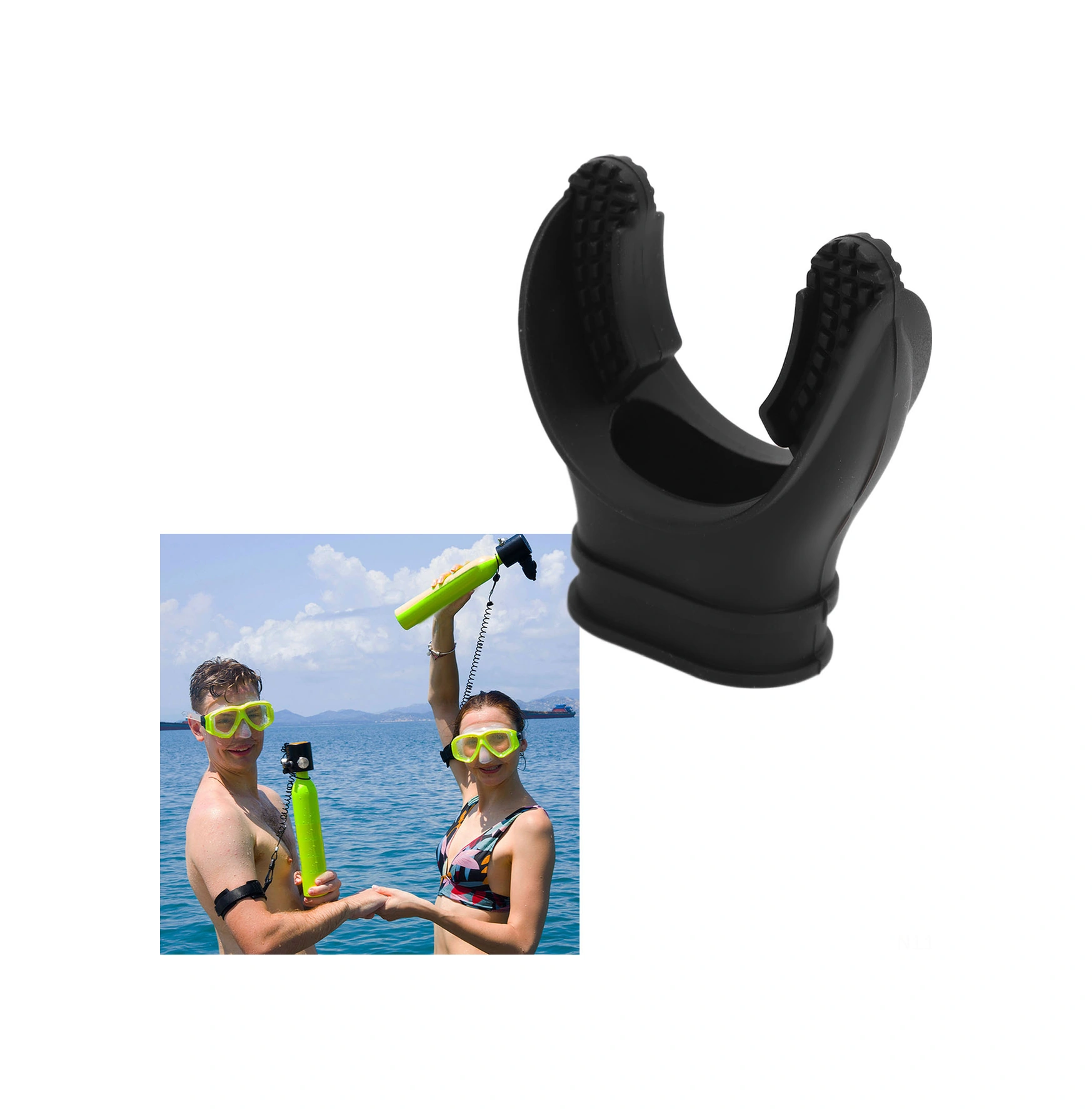 Shineyee Su Altı Yemek Ağızlığı - Silikon Malzeme - İki Seviye Solunum Valfi - Yumuşak Kullanim - Derin Su Dalışları İçin Uygun