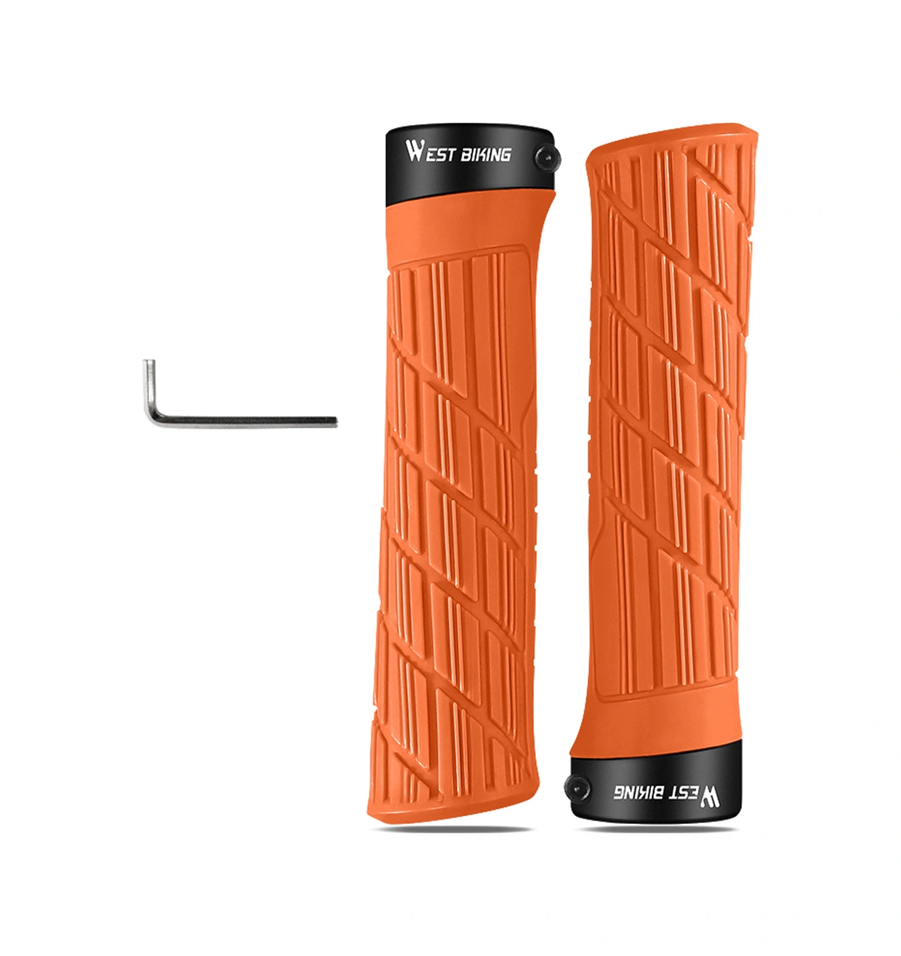 Yunboo Silikon-alüminyum Kombinasyonlu, Sürtünme Artırıcı, Amortisörlü, Kilitlebilir Dağ Bisikleti El Tutucu Kolu - Turuncu 1 Çift Çok Renkli