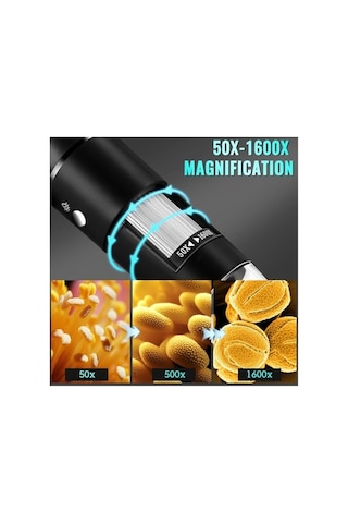 Kameralı Dijital Mikroskop - 1600x Büyütme Kapasitesi, 8 Led Işıklı Kamera, 1920x1080 Full Hd Fotoğraf Ve Video K