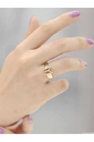 14 Ayar Altın Küçük Y Harfli Taşlı Yüzük