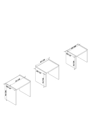 Vera 2 ' Li Orta Sehpa Ve Zigon Sehpa Seti , Servis Sehpası Sepet