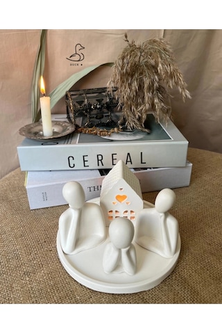 Üçlü Aile Minik Ev Dekoratif 2 Set