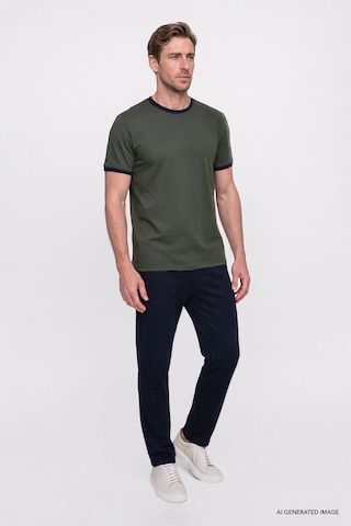 AC&Co / Altınyıldız Classics Erkek Lacı Pamuklu Standart Fit Normal Kesim Beli Lastikli Diagonal Desenli Örme Pantolon Lacı