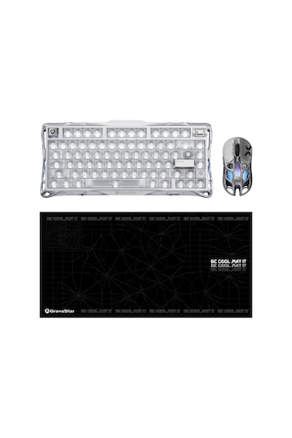 Gravastar Mercury V75 Kablolu Rgb Işıklı Manyetik İngilizce Q Gaming Klavye, X Pro Kablosuz Optik Mo