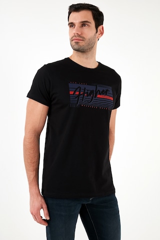 Buratti Pamuklu Slim Fit Bisiklet Yaka Baskılı Erkek T Shirt 541Higher Siyah