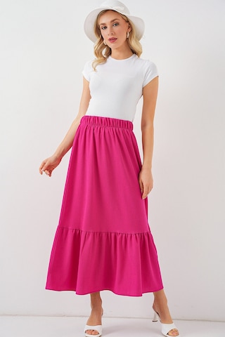 Bigdart 1886 Uzun Örme Etek - Koyu Pembe
