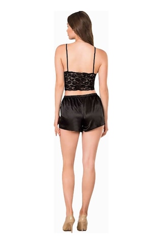 Hepsine Rakip Kadın İp Askılı Bralet Saten Şortlu Mini Gecelik Takımı Alt Üst 001