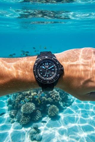 Xpro Dive 200 Erkek Kol Saati 42.8 Mm Safir Cam 20atm Siyah Silikon Kayışlı Mavi Detaylı Dalış Saati Siyah - 872620306 Siyah