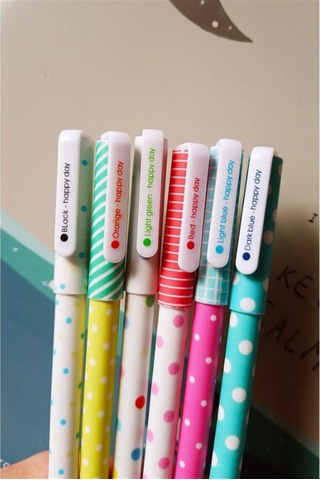 Puantiyeli 6'lı Tükenmez Kalem Seti Mavi