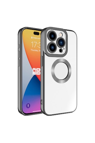Apple Uyumlu iPhone 15 Pro Max Kamera Korumalı Logo Gösteren Zore Omega Kılıf-koyu Gri Koyu Gri Koyu Gri