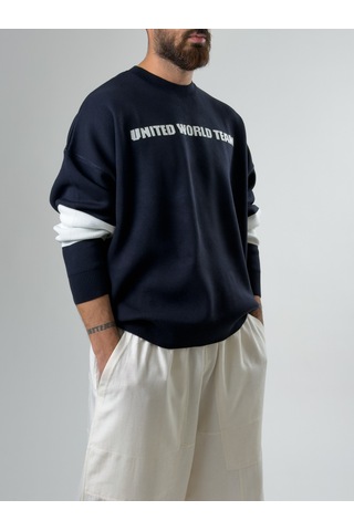 Cocopelli Oversize New York Erkek Lacivert Triko Coc2597 Lacivert
