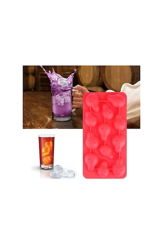 Soulader 3 Boyutlu Kafatası Buz Kalıbı Silikon Küp Tepsı Puding Kek Şekillendirici Bar Parti Eğlence Kokteyl Süs Dekorasyon Malzemesi Diğer