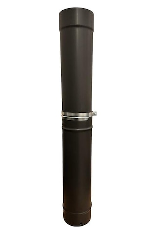 Ayarlanabilir Soba Borusu / Boy: 45 - 75 Cm / Çap: 13 Cm / Mat Siyah Emaye / Baba's Stove