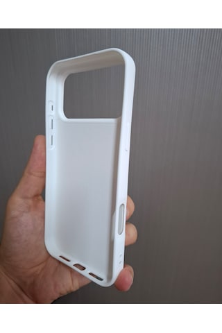 Apple Uyumlu iPhone 17 Pro Max Logolu İçi Kadife Silikon Lansman Kılıf Beyaz